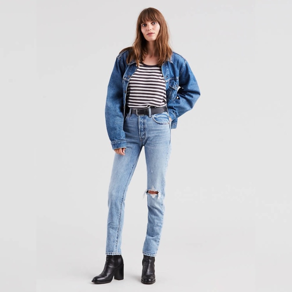 Levi’s 501 Skinny Distressed Medium Wash Jeans
